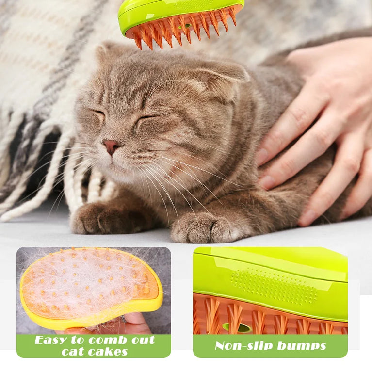 Steam brush for cats 3 in 1