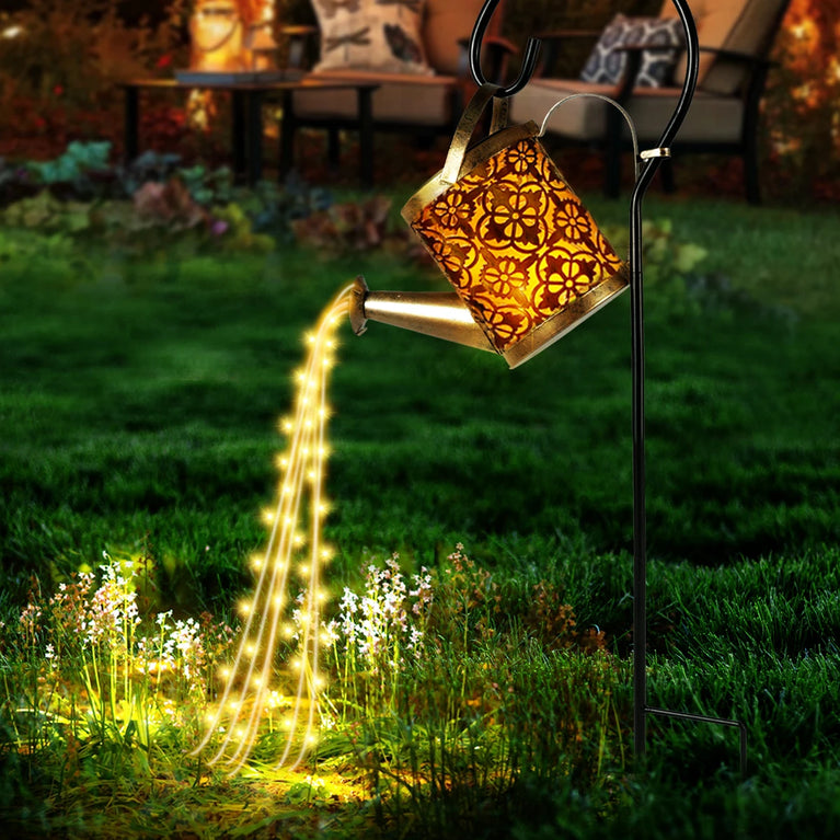 Solar light watering can
