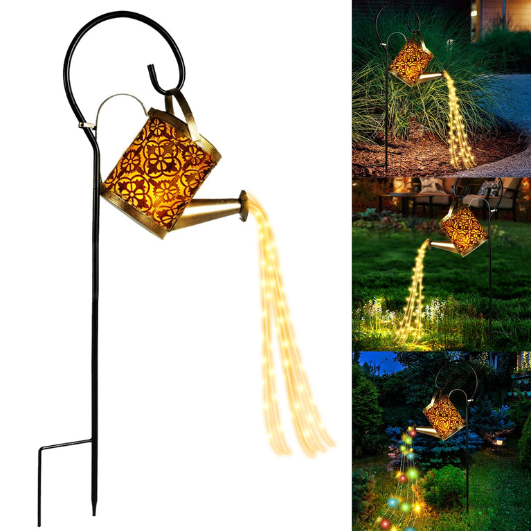 Solar light watering can
