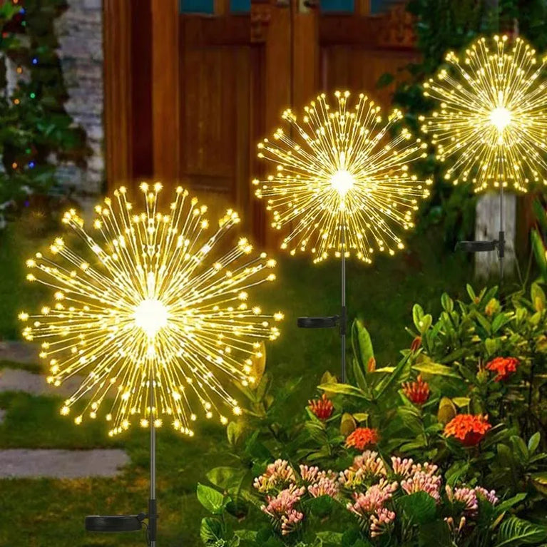 Garden lights flash scene