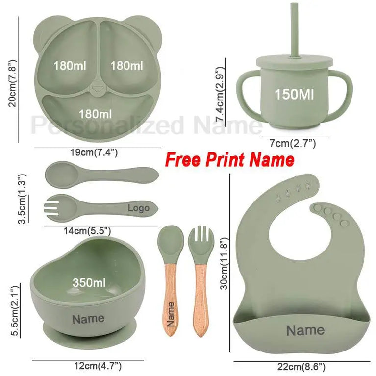Silicone baby eating plates