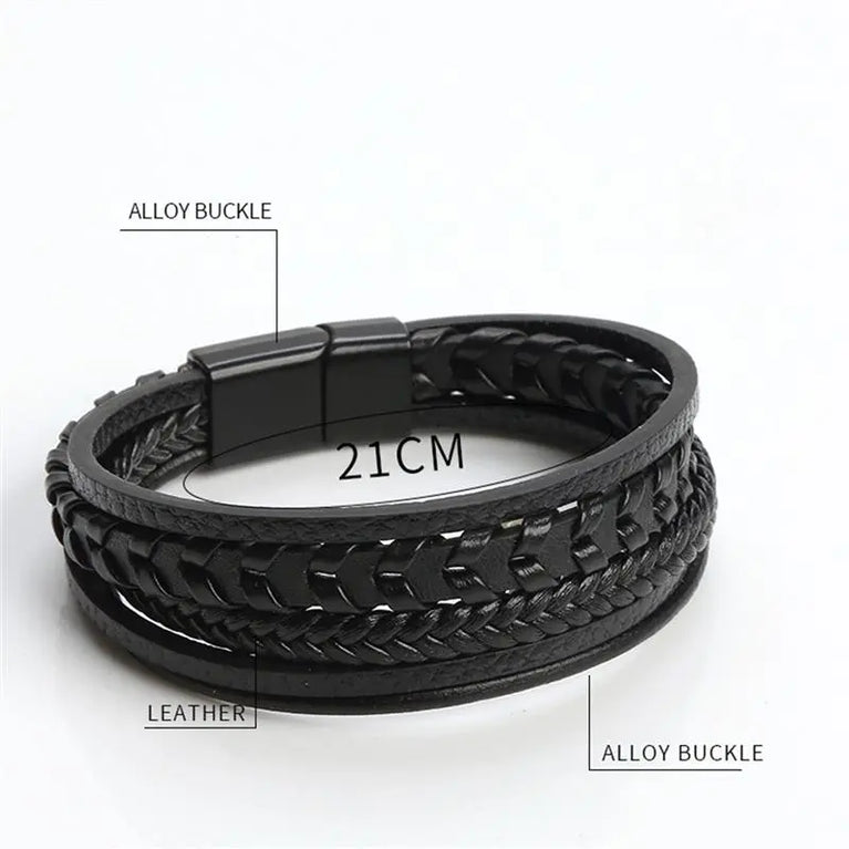 Classic Hand-Woven Leather Bracelet
